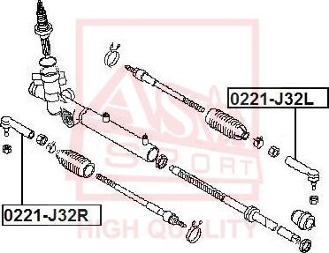 ASVA 0221-J32R - Наконечник рулевой тяги, шарнир autosila-amz.com