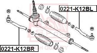 ASVA 0221-K12BL - Наконечник рулевой тяги, шарнир autosila-amz.com