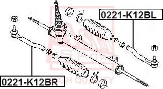 ASVA 0221-K12BR - Наконечник рулевой тяги, шарнир autosila-amz.com