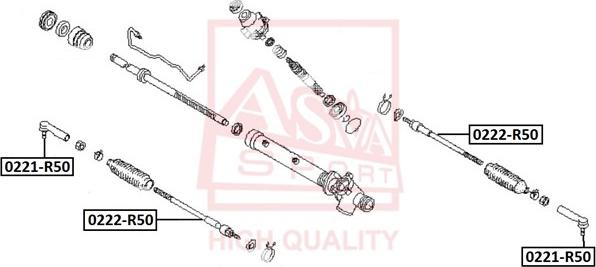 ASVA 0221-R50 - Наконечник рулевой тяги, шарнир autosila-amz.com