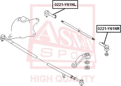 ASVA 0221-Y61NL - Наконечник рулевой тяги, шарнир autosila-amz.com