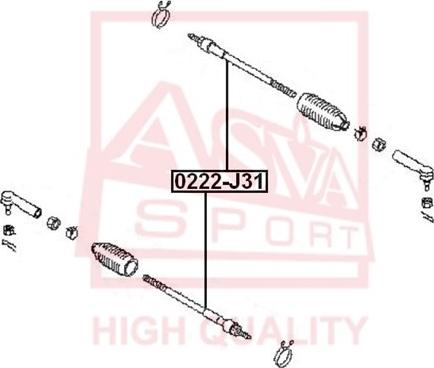 ASVA 0222-J31 - Осевой шарнир, рулевая тяга autosila-amz.com