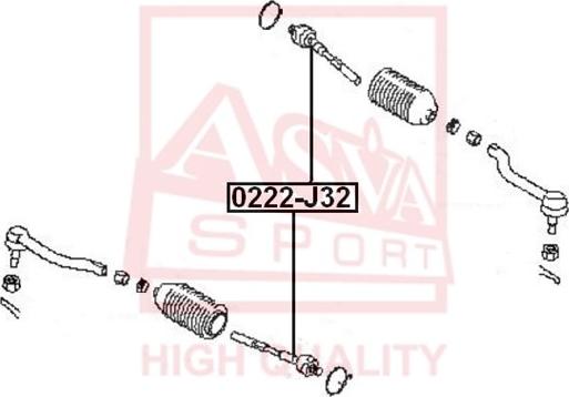 ASVA 0222-J32 - Осевой шарнир, рулевая тяга autosila-amz.com