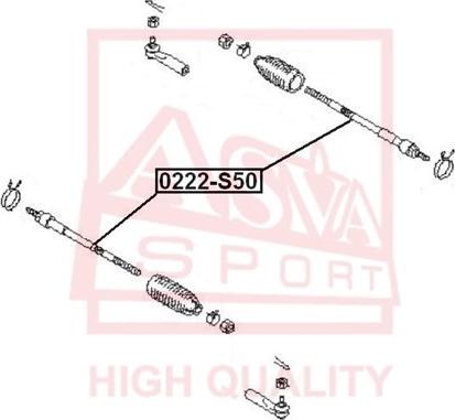 ASVA 0222-S50 - Осевой шарнир, рулевая тяга autosila-amz.com