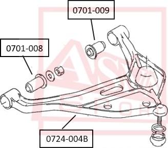 ASVA 0701-009 - Сайлентблок, рычаг подвески колеса autosila-amz.com