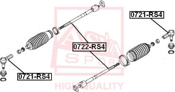 ASVA 0721-RS4 - Наконечник рулевой тяги, шарнир autosila-amz.com