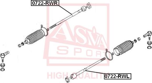 ASVA 0722-RWL - Осевой шарнир, рулевая тяга autosila-amz.com