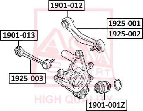 ASVA 1925-002 - Рычаг подвески колеса autosila-amz.com