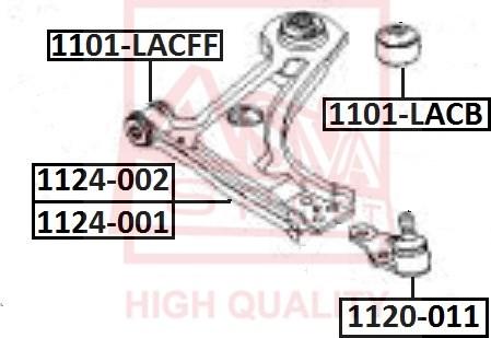 ASVA 1124-001 - Рычаг подвески колеса autosila-amz.com