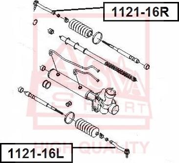 ASVA 1121-16L - Наконечник рулевой тяги, шарнир autosila-amz.com