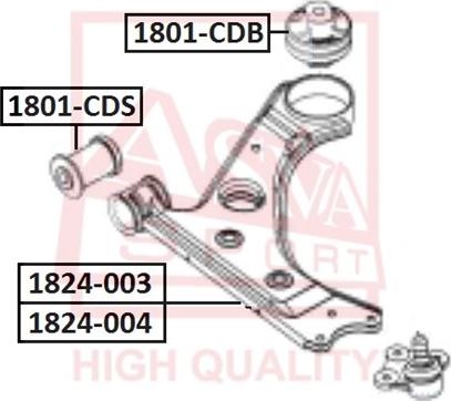 ASVA 1801-CDS - Сайлентблок, рычаг подвески колеса autosila-amz.com