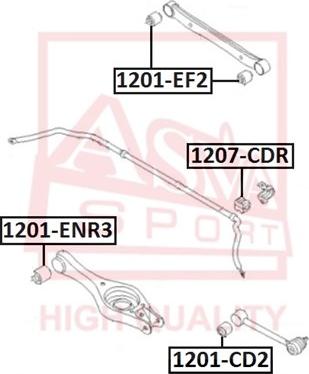 ASVA 1201-CD2 - Сайлентблок, рычаг подвески колеса autosila-amz.com