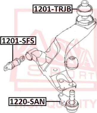 ASVA 1201-TRBJ - Сайлентблок, рычаг подвески колеса autosila-amz.com