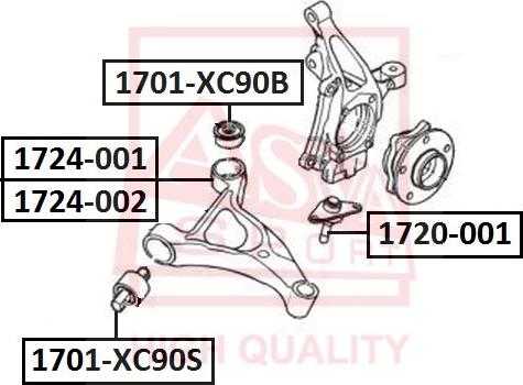 ASVA 1701-XC90B - Сайлентблок, рычаг подвески колеса autosila-amz.com