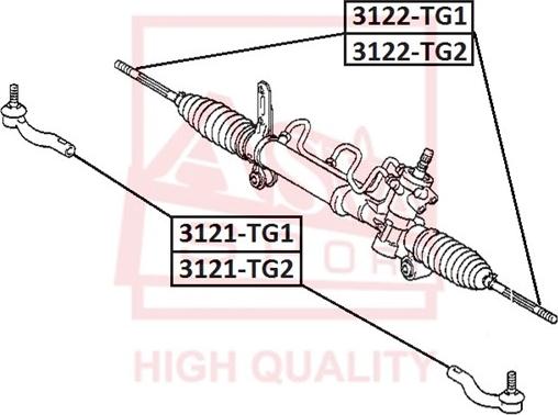 ASVA 3121-TG2 - Наконечник рулевой тяги, шарнир autosila-amz.com