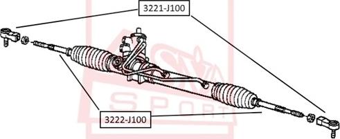 ASVA 3222-J100 - Осевой шарнир, рулевая тяга autosila-amz.com