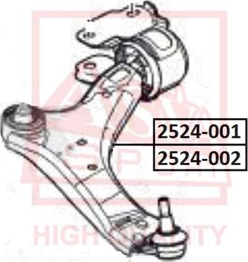 ASVA 2524-002 - Рычаг подвески колеса autosila-amz.com