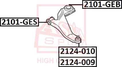 ASVA 2124-009 - Рычаг подвески колеса autosila-amz.com