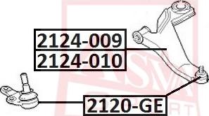 ASVA 2120-GE - Шаровая опора, несущий / направляющий шарнир autosila-amz.com