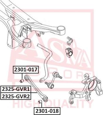 ASVA 2301-017 - Сайлентблок, рычаг подвески колеса autosila-amz.com