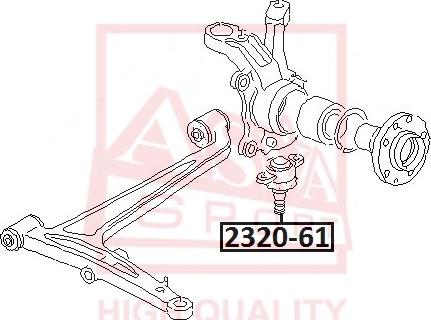 ASVA 2320-61 - Шаровая опора, несущий / направляющий шарнир autosila-amz.com