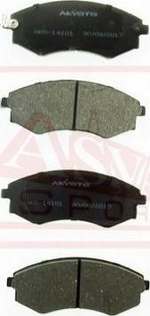 ASVA AKD-14101 - Тормозные колодки, дисковые, комплект autosila-amz.com