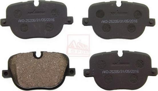 ASVA AKD-25205 - Тормозные колодки, дисковые, комплект autosila-amz.com