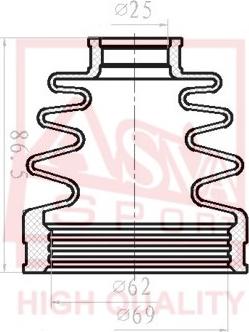 ASVA ASBT-INCY3 - Пыльник шрус (комплект без смазки) 25x64x79 MITSUBISHI LANCER X CY3 2007- autosila-amz.com