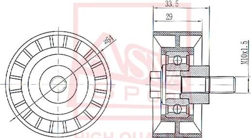 ASVA CHRBP-007 - Ролик натяжителя, клиновой ремень autosila-amz.com