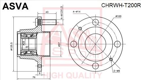 ASVA CHRWH-T200R - Ступица колеса, поворотный кулак autosila-amz.com