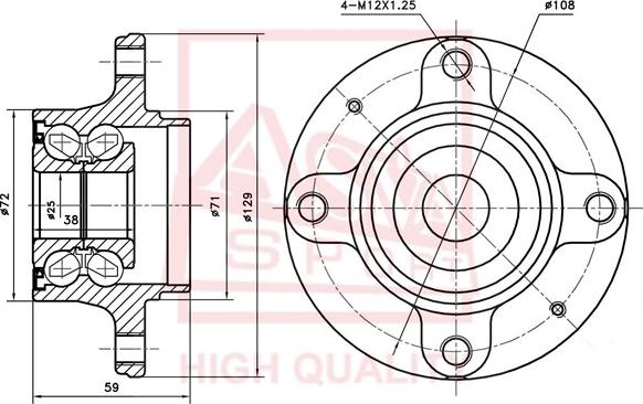 ASVA CTWH-C4R - Ступица колеса, поворотный кулак autosila-amz.com