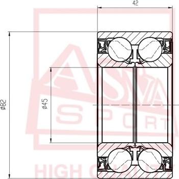 ASVA DAC45820042 - Подшипник ступицы колеса autosila-amz.com