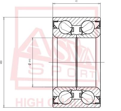 ASVA DAC40800040 - Подшипник ступицы колеса autosila-amz.com