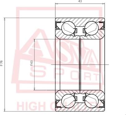 ASVA DAC43760043 - Подшипник ступицы колеса autosila-amz.com