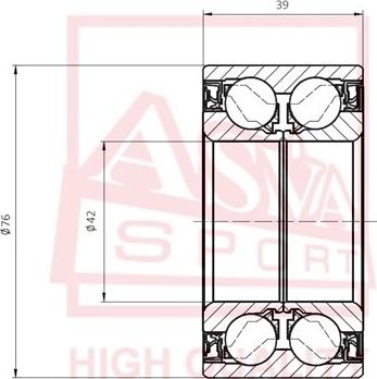 ASVA DAC42760039 - Подшипник ступицы колеса autosila-amz.com