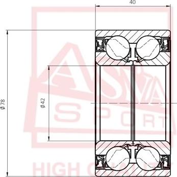 ASVA DAC42780040 - Подшипник ступицы колеса autosila-amz.com