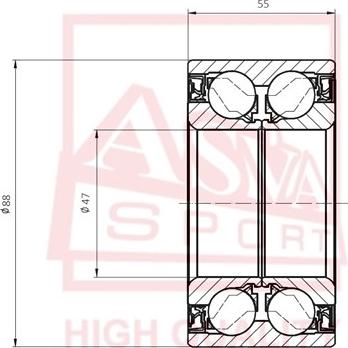 ASVA DAC47880055 - Подшипник ступицы колеса autosila-amz.com