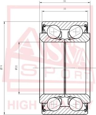 ASVA DAC38740033-36 - Подшипник ступицы колеса autosila-amz.com