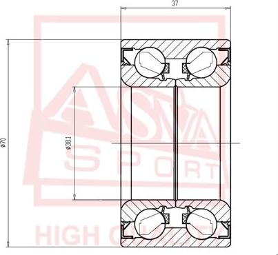 ASVA DAC38700037 - Подшипник ступицы колеса autosila-amz.com