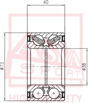 ASVA DAC38730040 - Подшипник ступицы колеса autosila-amz.com