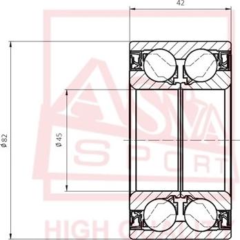 ASVA DACM45820042 - Подшипник ступицы передней с магнитным кольцом абс FORD FOCUS III/KUGA/C-MAX II autosila-amz.com