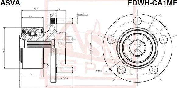 ASVA FDWH-CA1MF - Ступица колеса, поворотный кулак autosila-amz.com