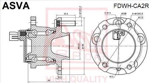 ASVA FDWH-CA2R - Ступица колеса, поворотный кулак autosila-amz.com