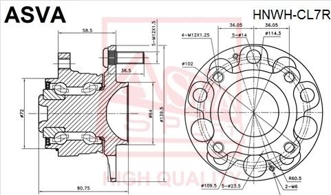 ASVA HNWH-CL7R - Ступица колеса, поворотный кулак autosila-amz.com