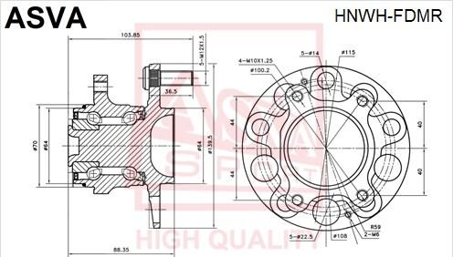 ASVA HNWH-FDMR - Ступица колеса, поворотный кулак autosila-amz.com