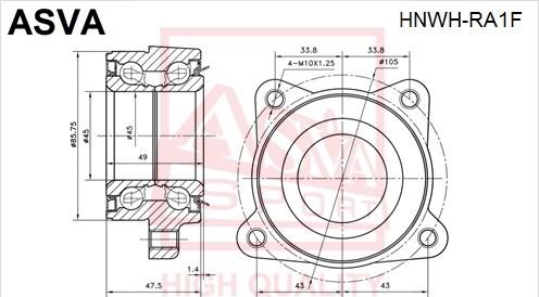 ASVA HNWH-RA1F - Ступица колеса, поворотный кулак autosila-amz.com