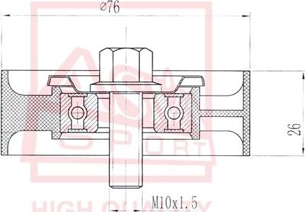 ASVA HYBP-001 - Ролик натяжителя, клиновой ремень autosila-amz.com