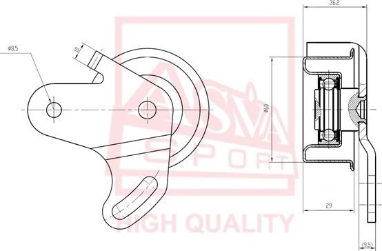 ASVA HYBP-003 - Ролик натяжителя, клиновой ремень autosila-amz.com