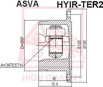 ASVA HYIR-TER2 - Шарнирный комплект, ШРУС, приводной вал autosila-amz.com