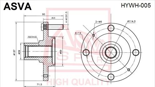 ASVA HYWH-005 - Ступица колеса, поворотный кулак autosila-amz.com